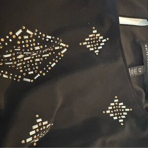 Black Embellished Knee-length Dress by White House Black Market